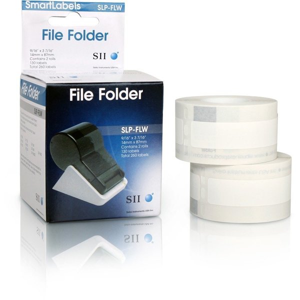 Seiko Instruments High Quality SLP-FLW File Folder Labels, White, Labels/Roll: 130 SKPSLPFLW